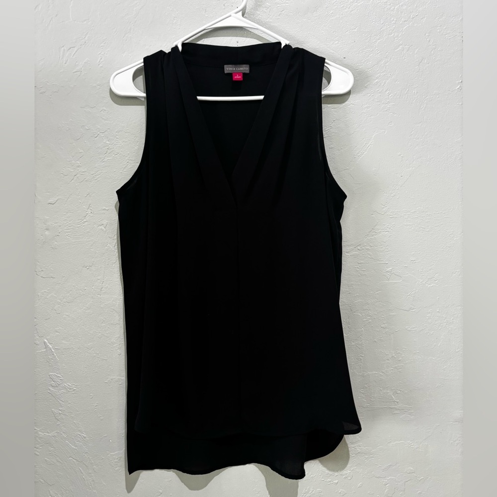 Vince Camuto Black Sheer Sleeveless Top